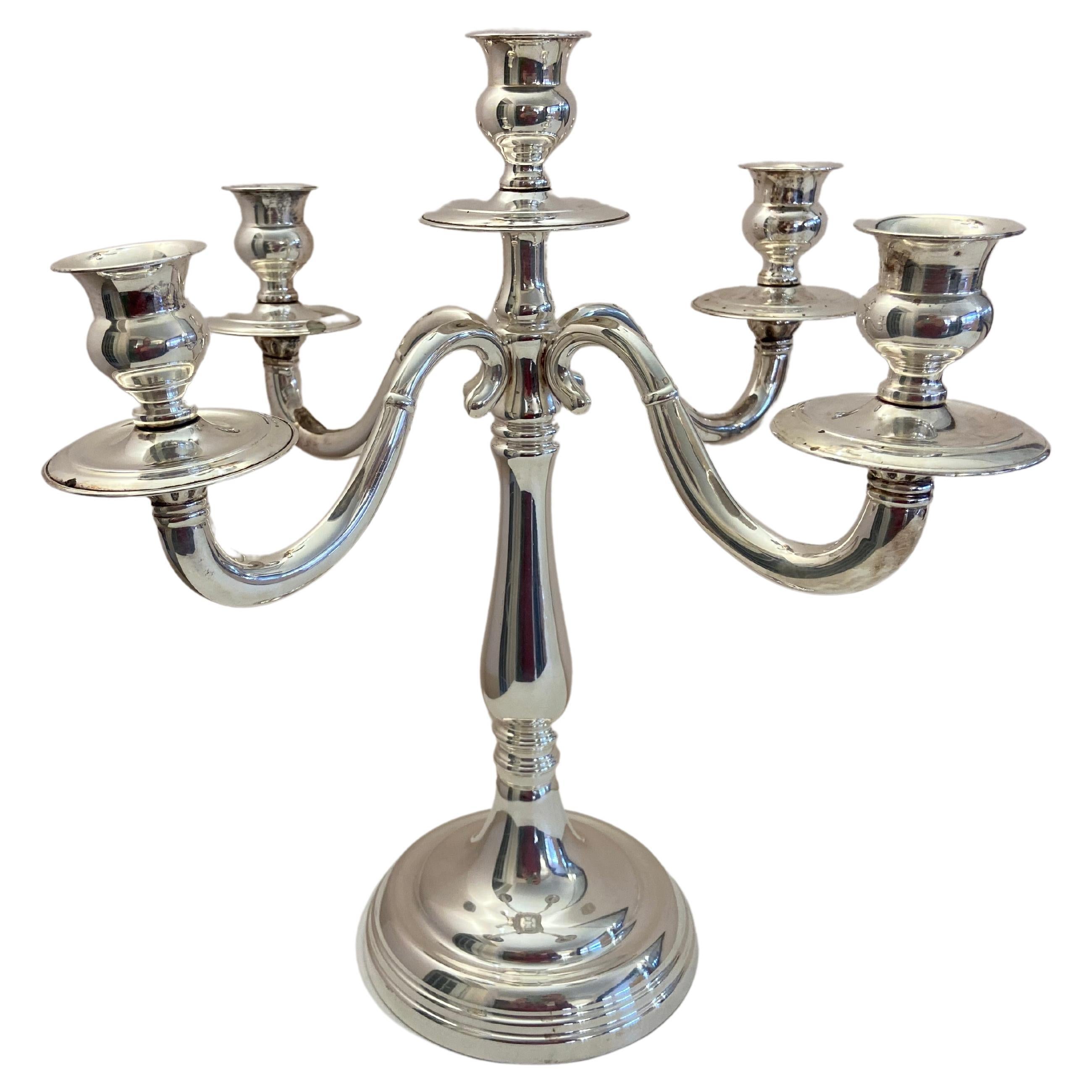 Buccellati Pair of Silver Five Light Candelabra at 1stDibs
