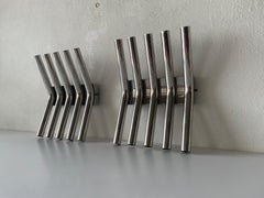 5-armed Tubes Design Pair of Chrome Italian Sconces by Reggiani, 1960s Italy
