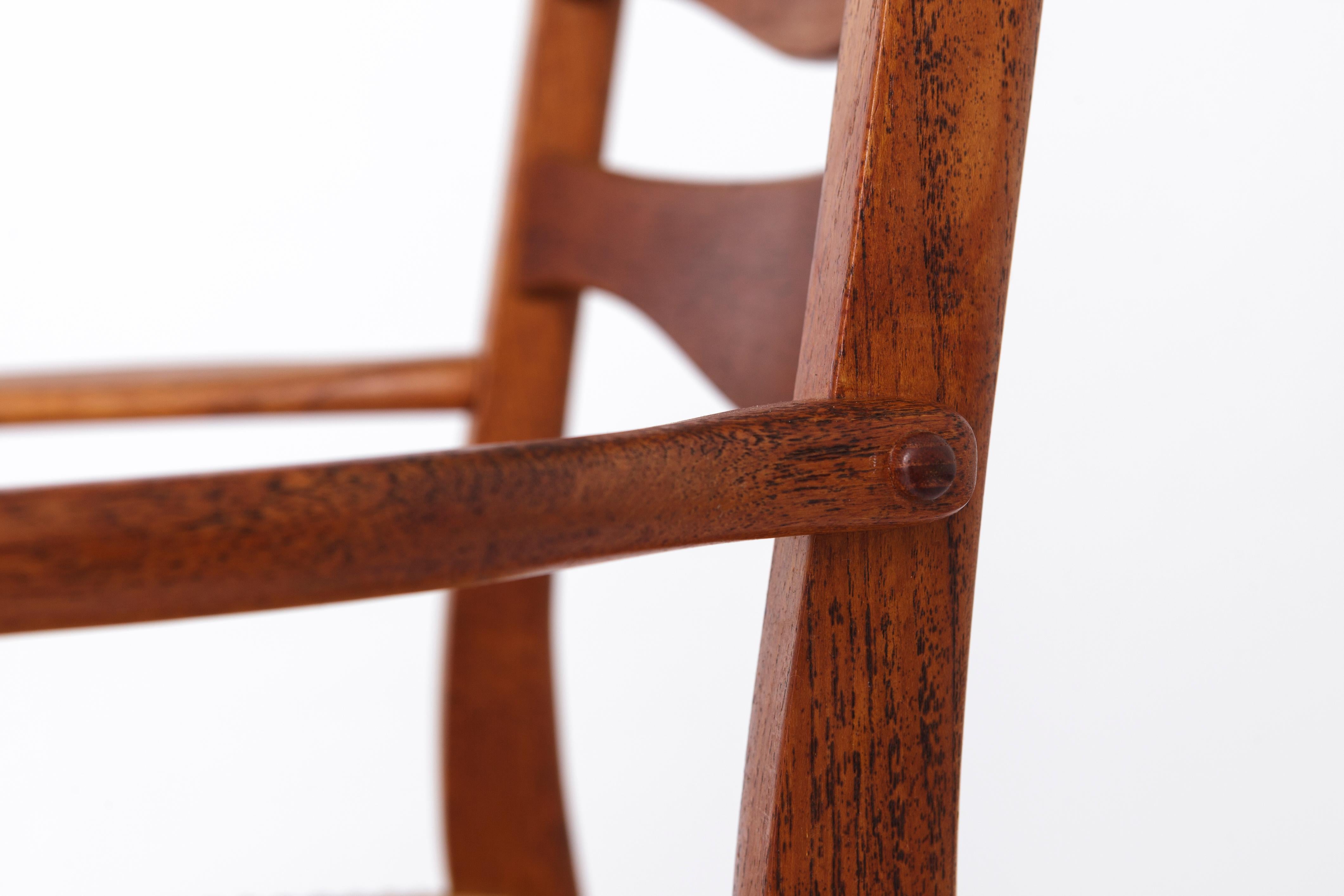 Mid-20th Century 5 Arne Wahl Iversen Mid century teak dining chairs with papercord seat. For Sale