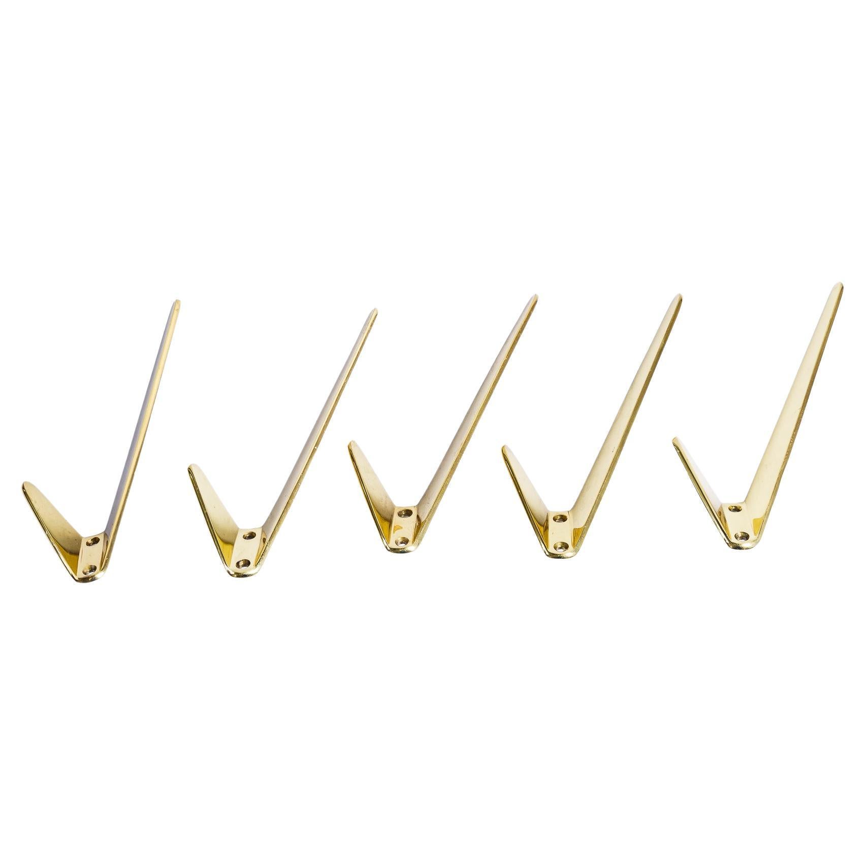 5 Asymetric Wall Hooks by Hertha Baller Austria, 1950s ( price per piece ) For Sale
