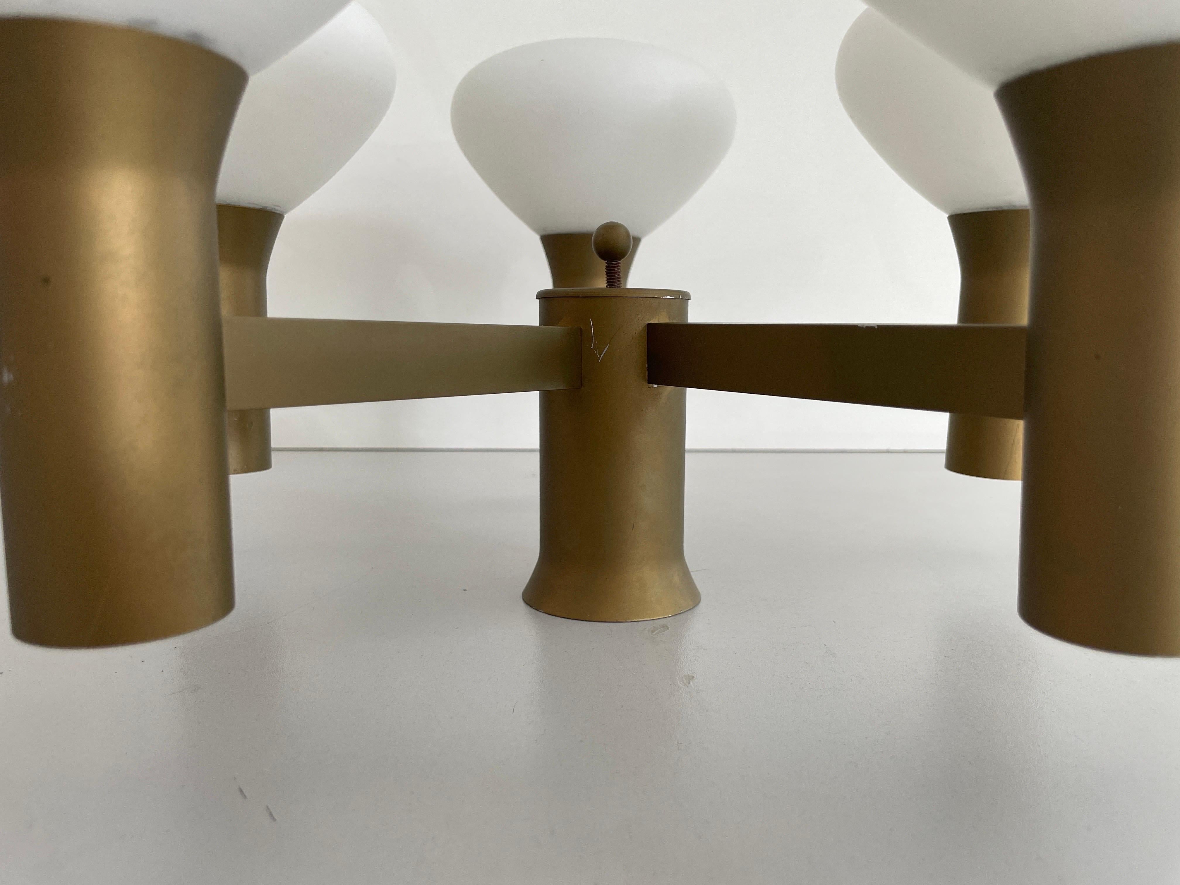 Lampada da incasso atomica con corpo in vetro e metallo a 5 sfere, anni '60, Germania in vendita 3