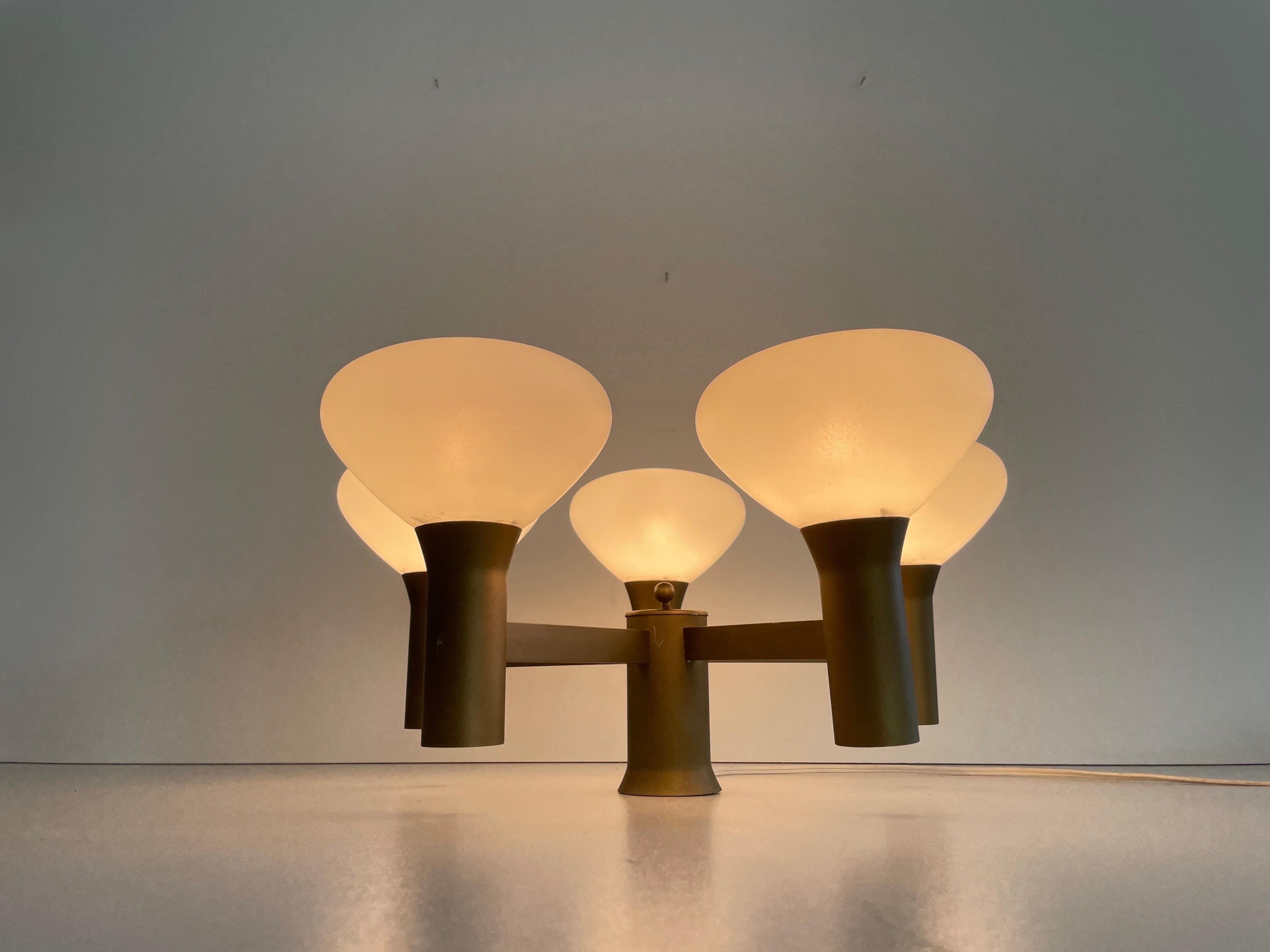 Lampada da incasso atomica con corpo in vetro e metallo a 5 sfere, anni '60, Germania in vendita 4