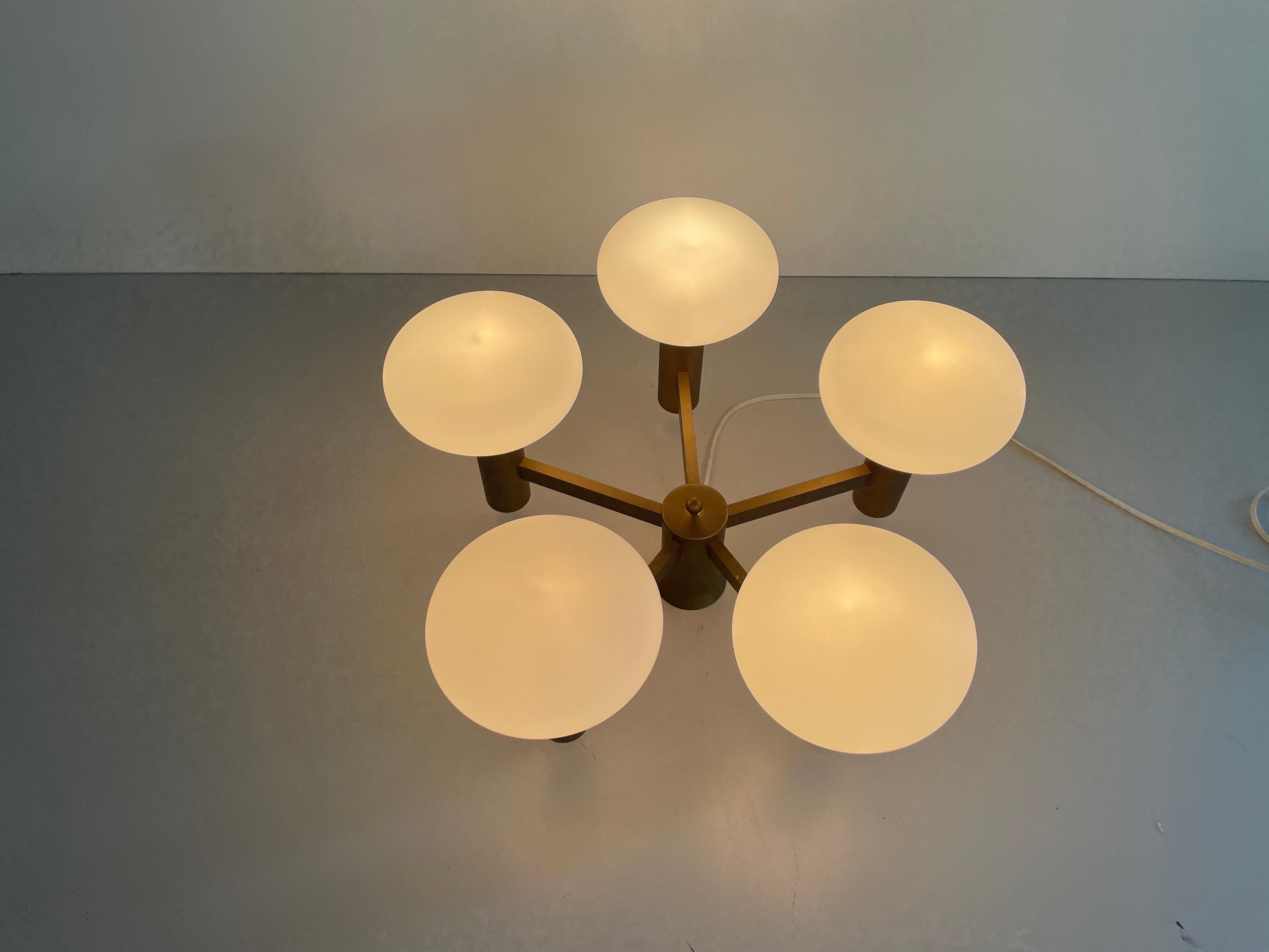 Lampada da incasso atomica con corpo in vetro e metallo a 5 sfere, anni '60, Germania in vendita 8