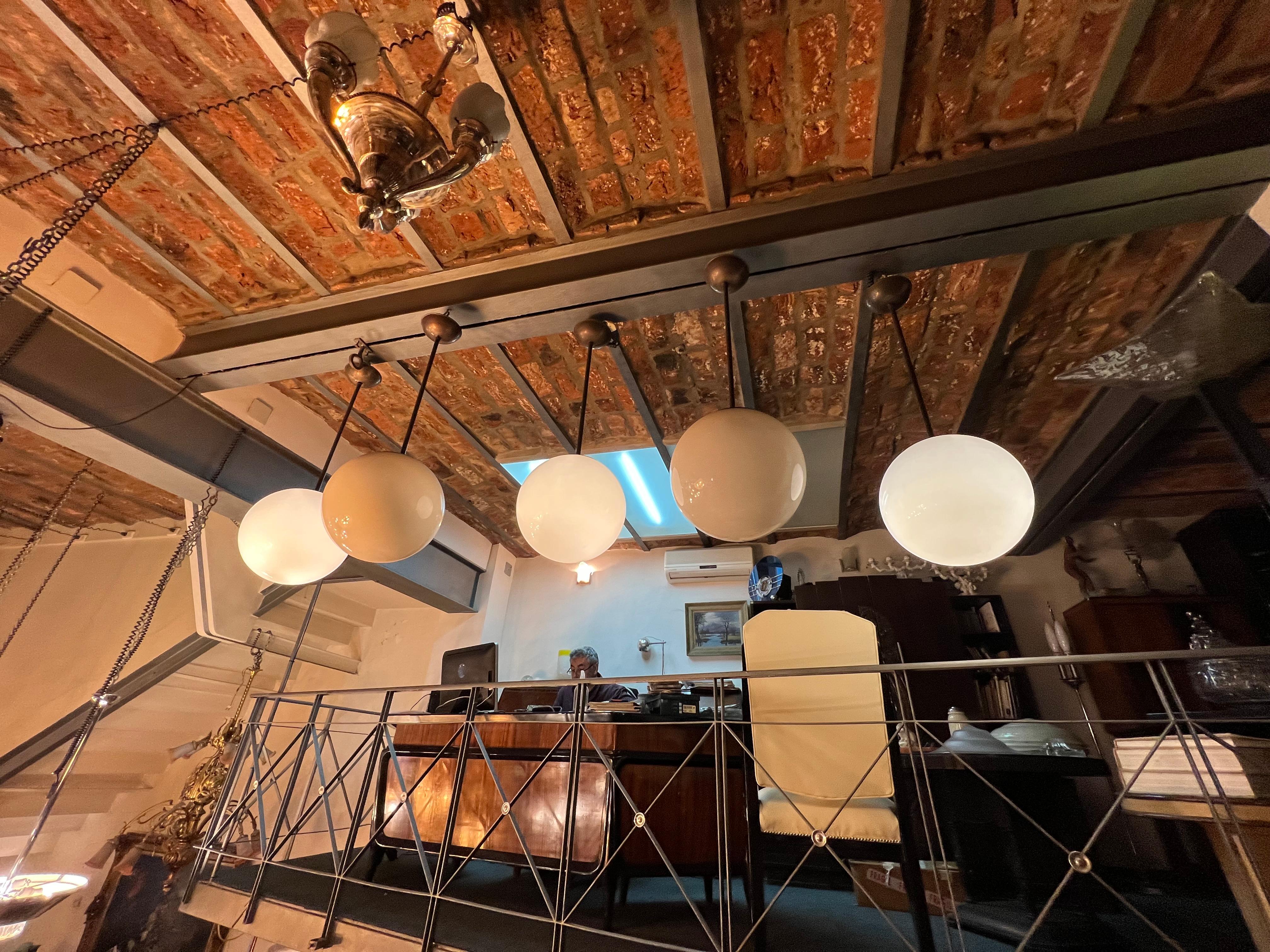 Early 20th Century 5 Ball Lamps of the Kavanagh Building in Buenos Aires, Argentina, 1920, Bauhaus For Sale