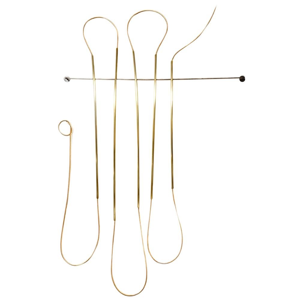 5 Bar Line Lamp, Modern Brass Wall Mounted Sconce For Sale