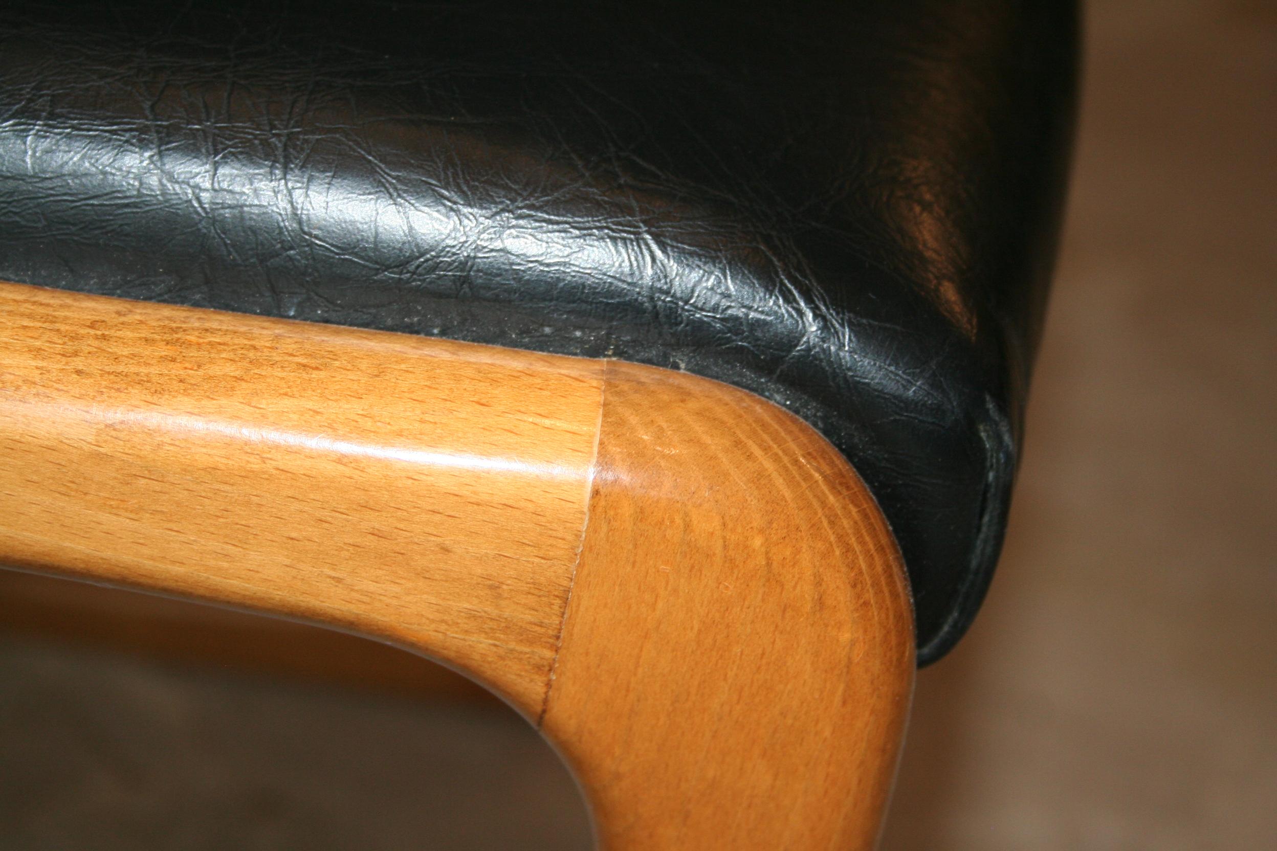 5 Baumann Traineau Sledge Chairs in Their Original Leather For Sale 1