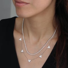 5 große Dreiecke Diamanten mit Pflasterung Moderne, zeitgenössische und ausgefallene Halskette