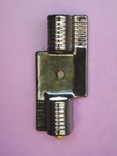 4 Black Porcelain Art Deco Moderne Wall Sconces Priced each