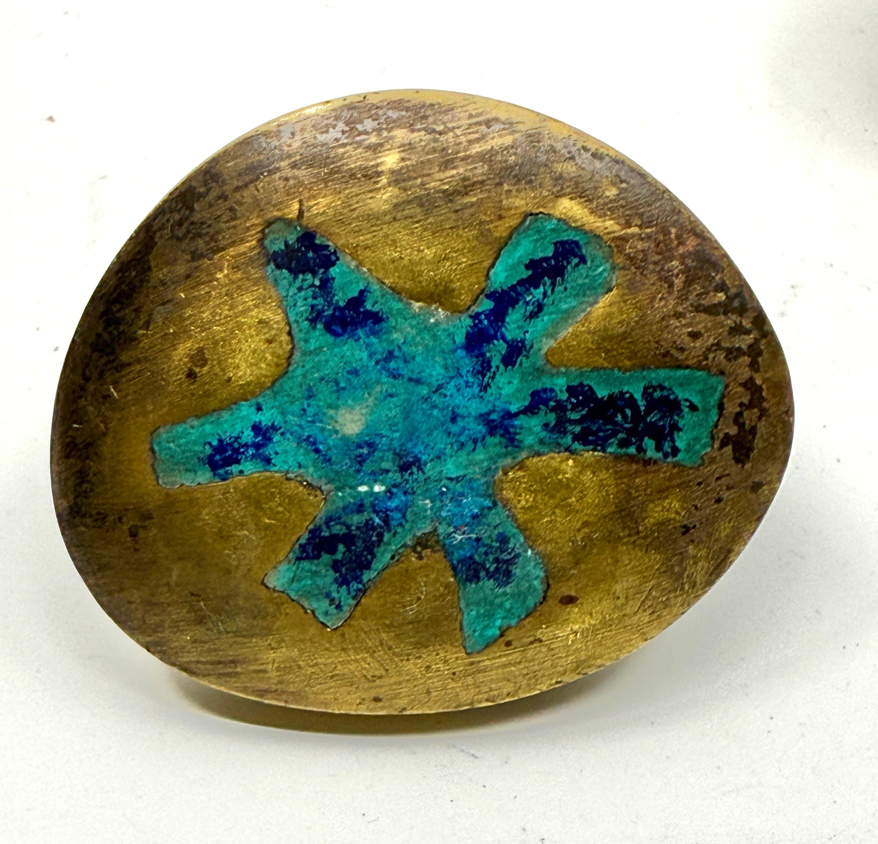 5 tiretti in ottone e malachite firmati Pepe Mendoza in vendita 1