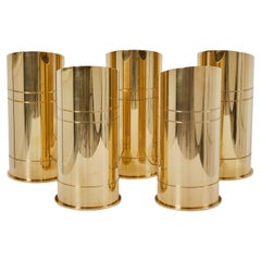 4 Brass "Bullet Floor Lamps" by Karl Springer