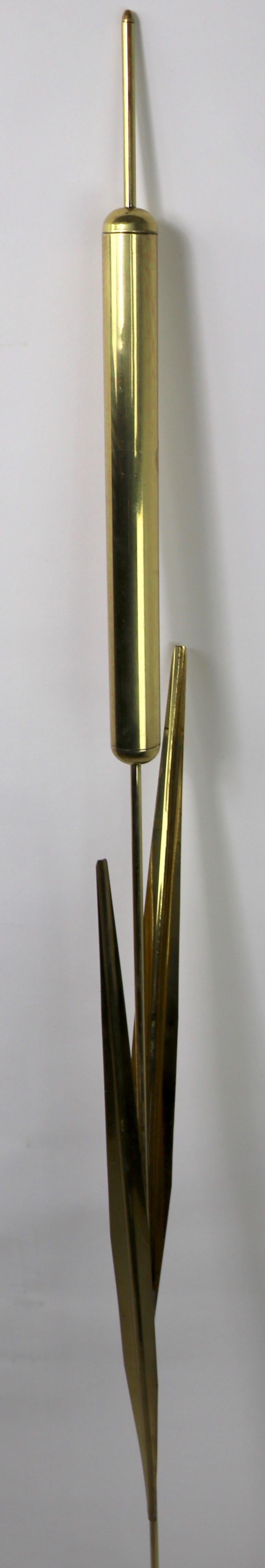 20th Century 5 Brass Cattails Attributed to Jere