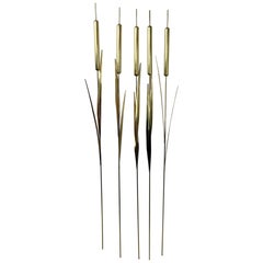 5 Brass Cattails Attributed to Jere