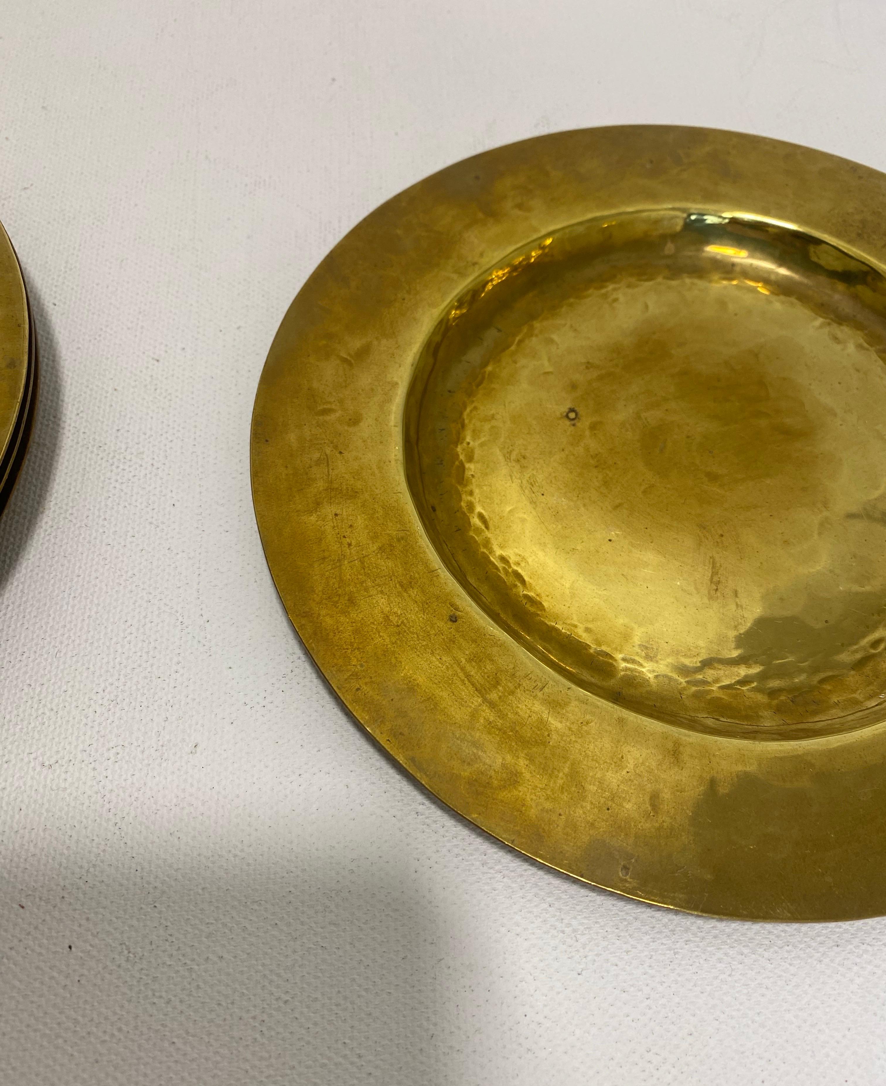 5 Plaques en laiton Table Hollywood Regency Vintage 1960s Desert Gold Art Nouveau en vente 1