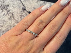 5 Brilliant Cut 0.50 Carat Diamond Band Ring Solid 18k White Gold