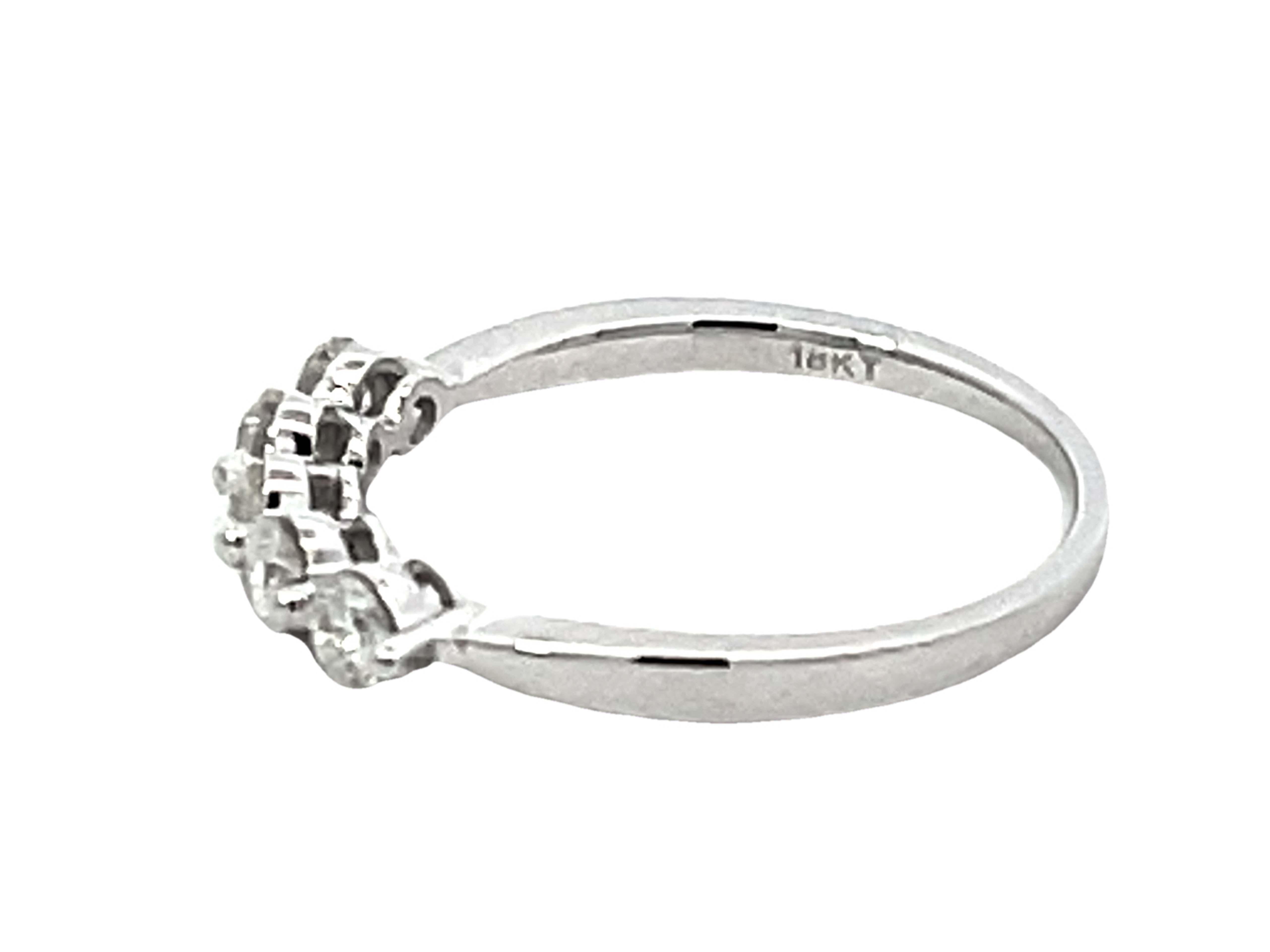 5 Brilliant Cut 0.50 Carat Diamond Band Ring Solid 18k White Gold For Sale 1
