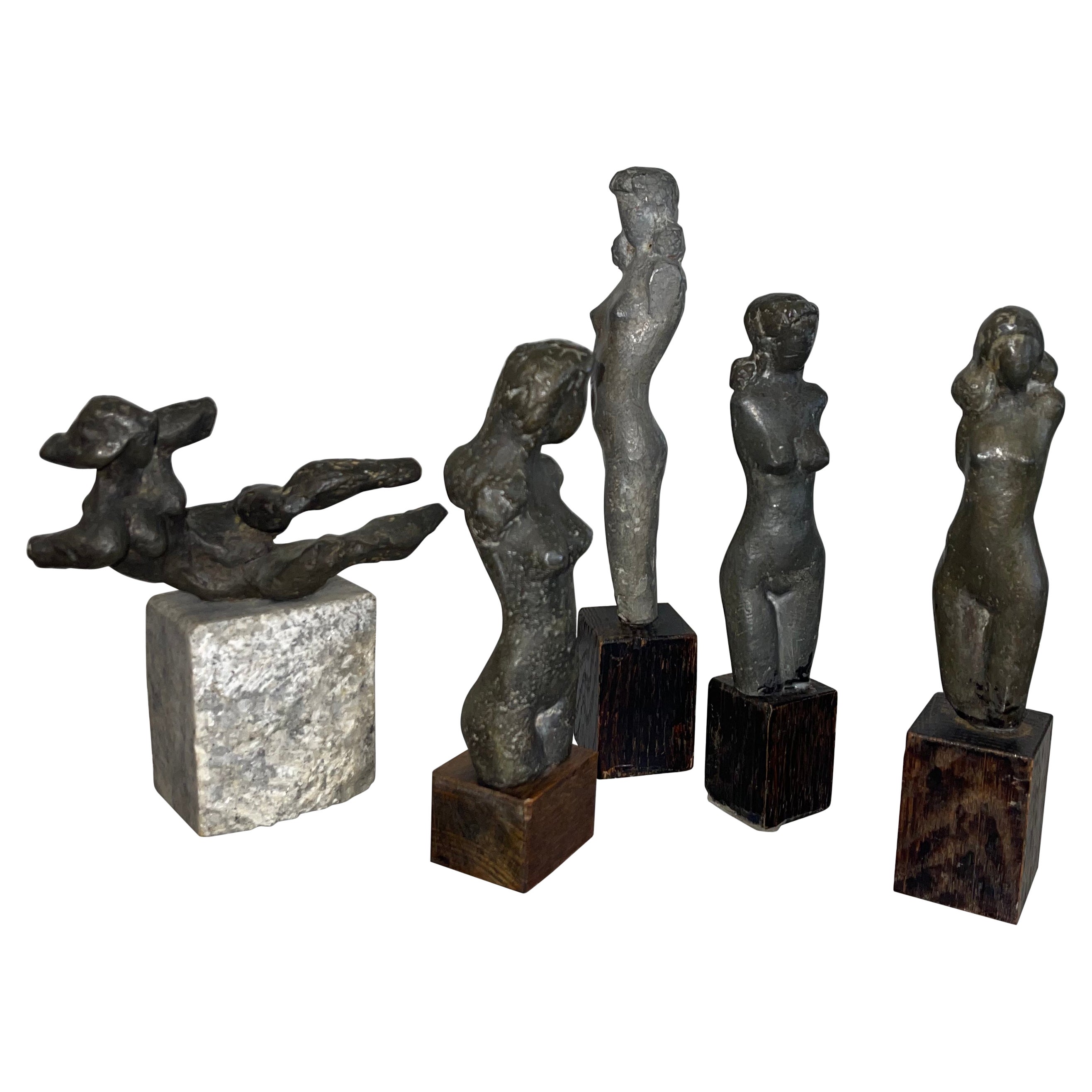 5 Bronze Nude Miniatures
