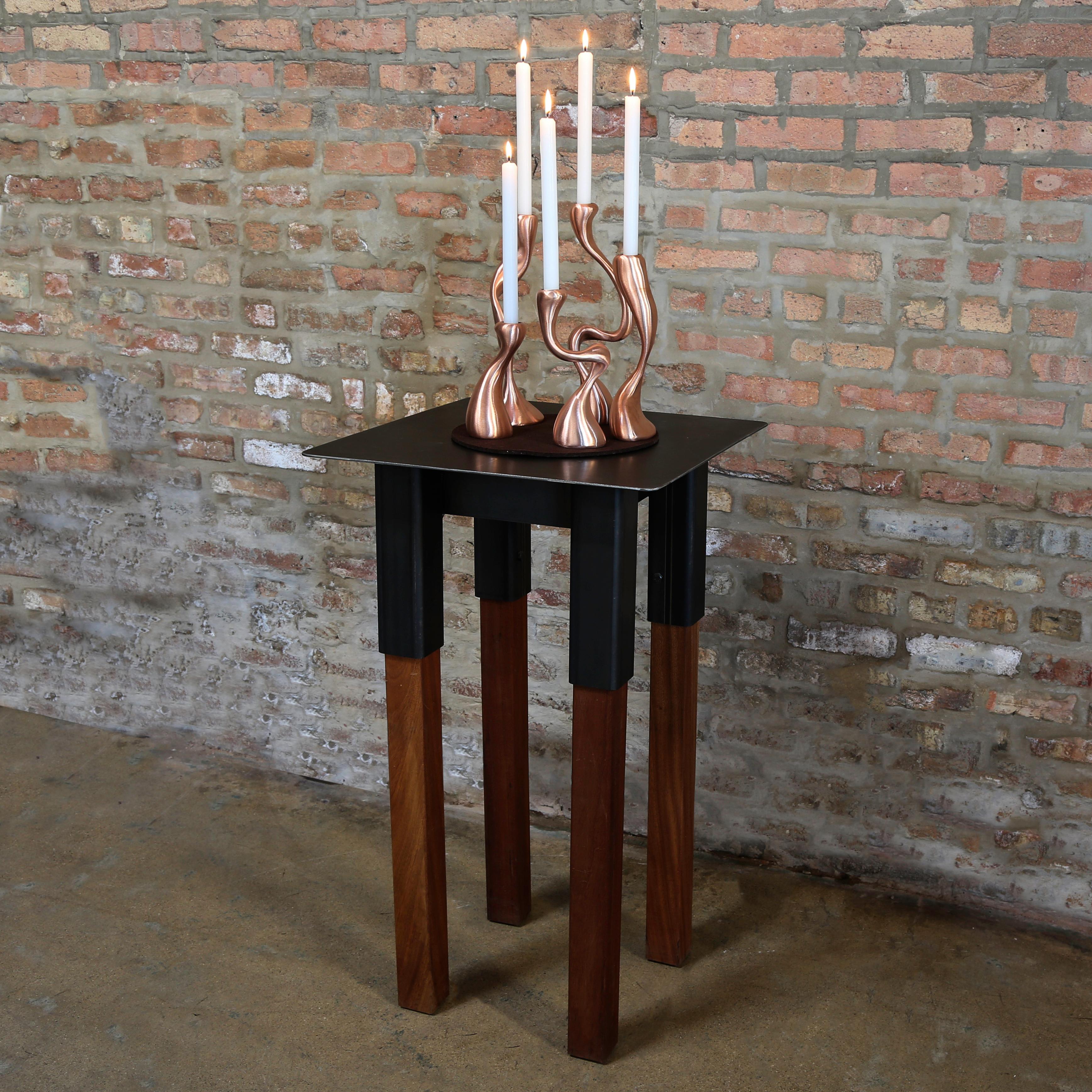 5 Candlesticks/Candleholders Cast Bronze 