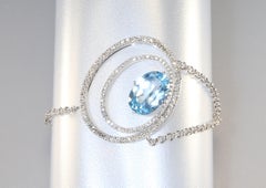 5 carat Aquamarine Diamond Beatrice Barzaghi Gold Unique Clasp Cosmic Bracelet 