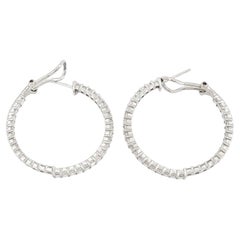 5 Carat Asscher Diamond Cut Hoop Earrings
