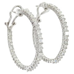 5 Carat Asscher Diamond Cut Hoop Earrings