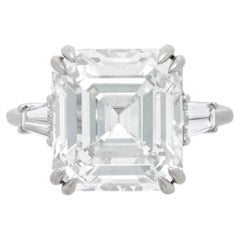 5 Carat Assher Cut Statement Brilliant White / D color VVS Diamond Ring