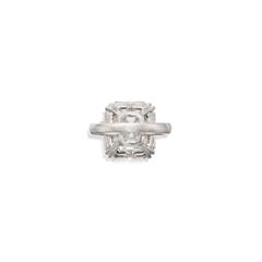 5 Carat Assher Cut Statement Brilliant White VVS 14K White Gold