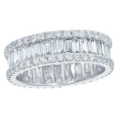5 Carat Baguette and Round Diamond Eternity Ring