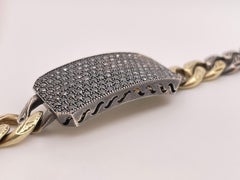 5 Carat Black Diamond ZDNY 14K Yellow Gold Silver Two Tone Bracelet