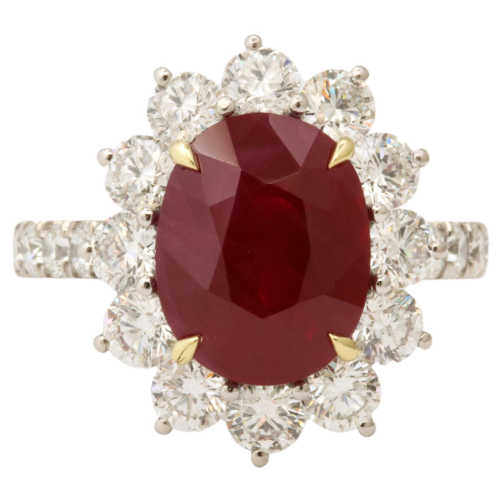 5 Carat Burma Ruby and Diamond Ring