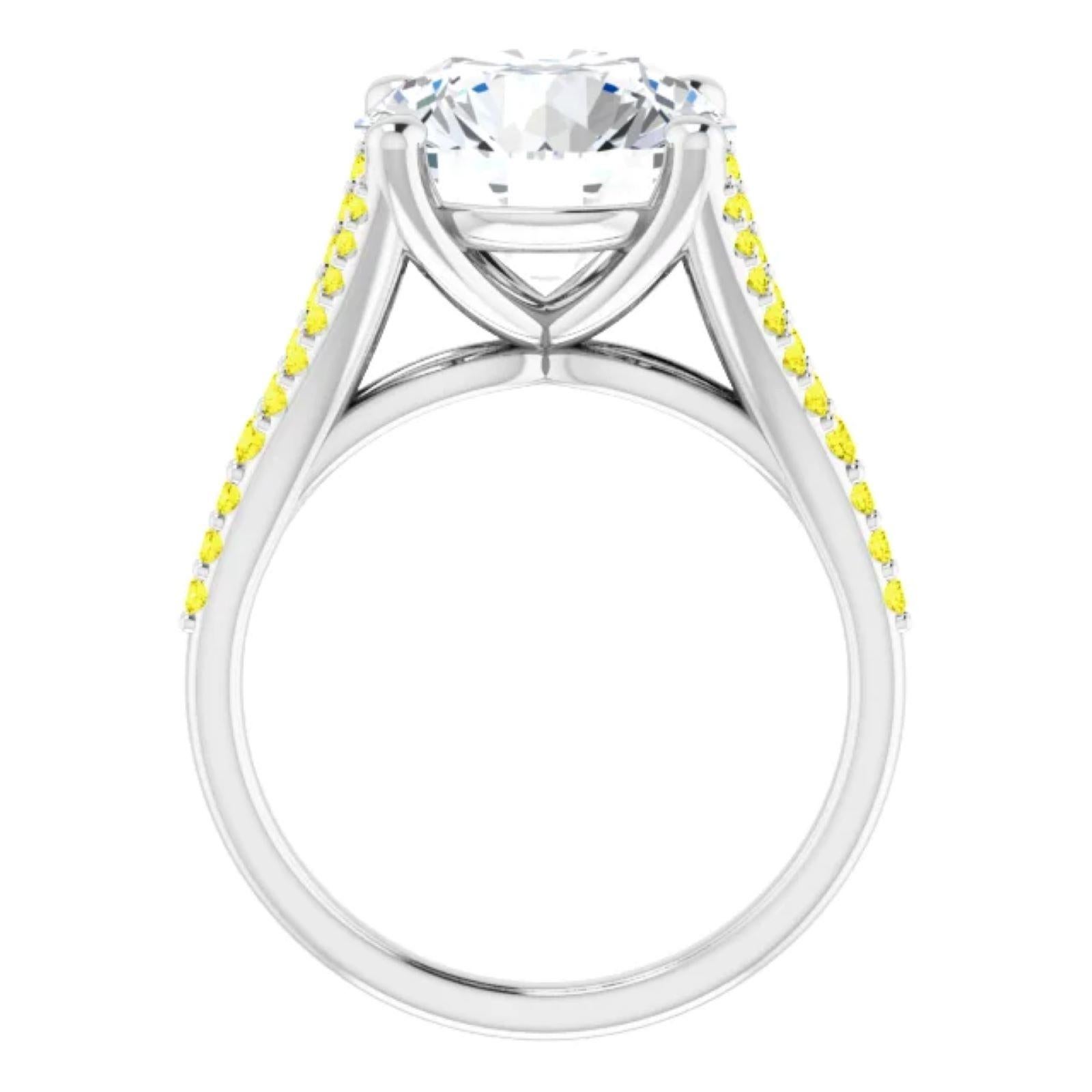En vente :  Bague de fiançailles en diamant blanc et canari de 5 carats 5