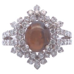 5 Karat Chrysoberyll Catseye Ring in 18k WG mit Katzenauge