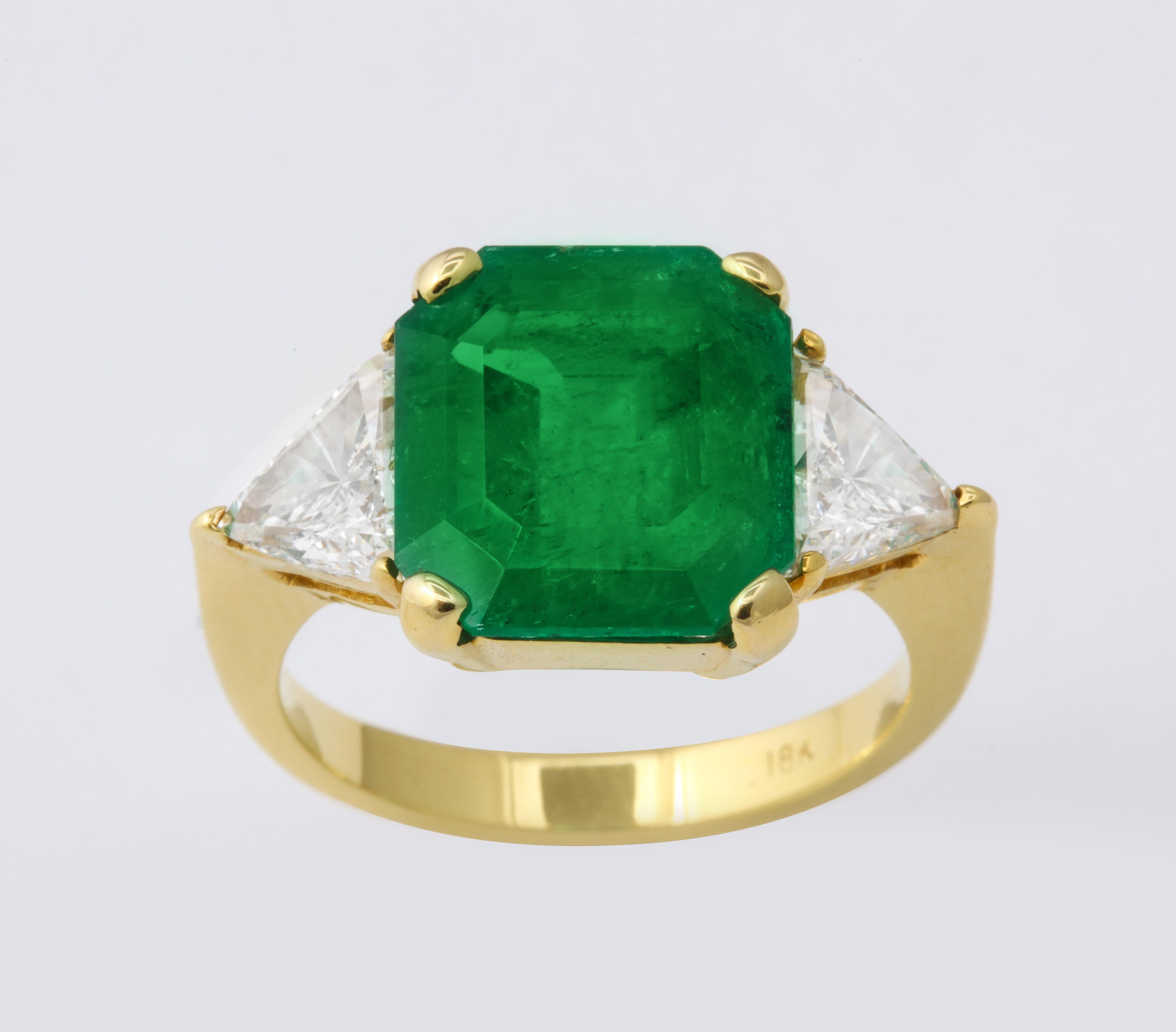 Emerald Cut 5 Carat Colombian Emerald Ring