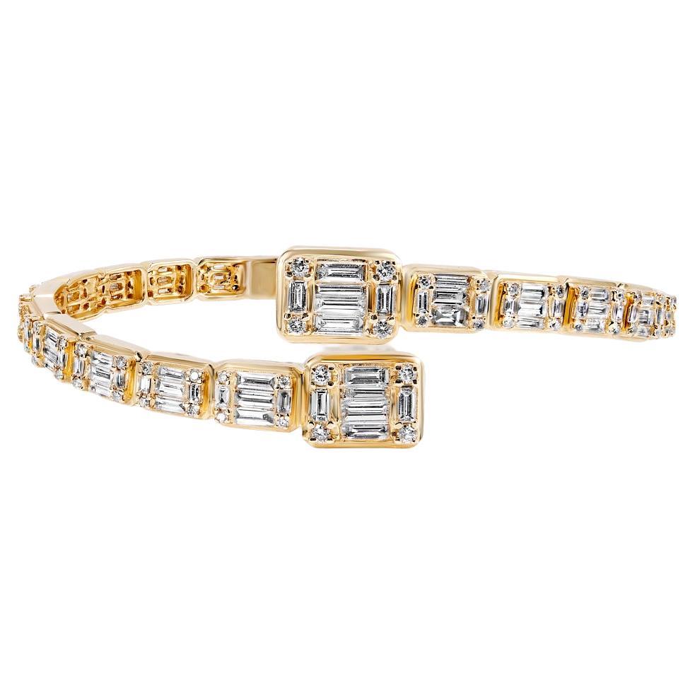 Bracelet jonc en diamants de forme mélangée certifié 5 carats