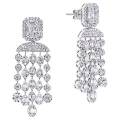 5 Carat Combine Mix Shape Diamond Chandelier Earrings Certified