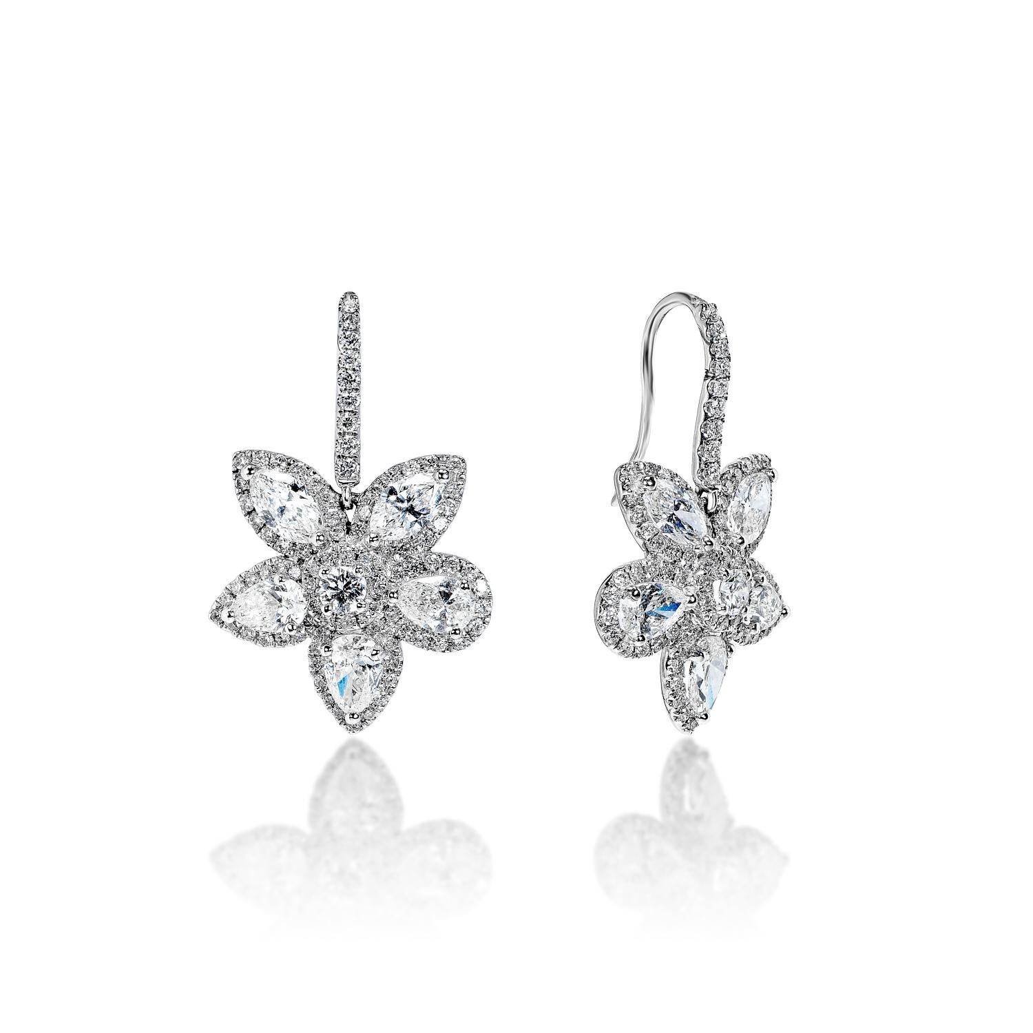 5 Karat Combine Mix Shape Diamant-Ohrringe zertifiziert (Gemischter Schliff) im Angebot