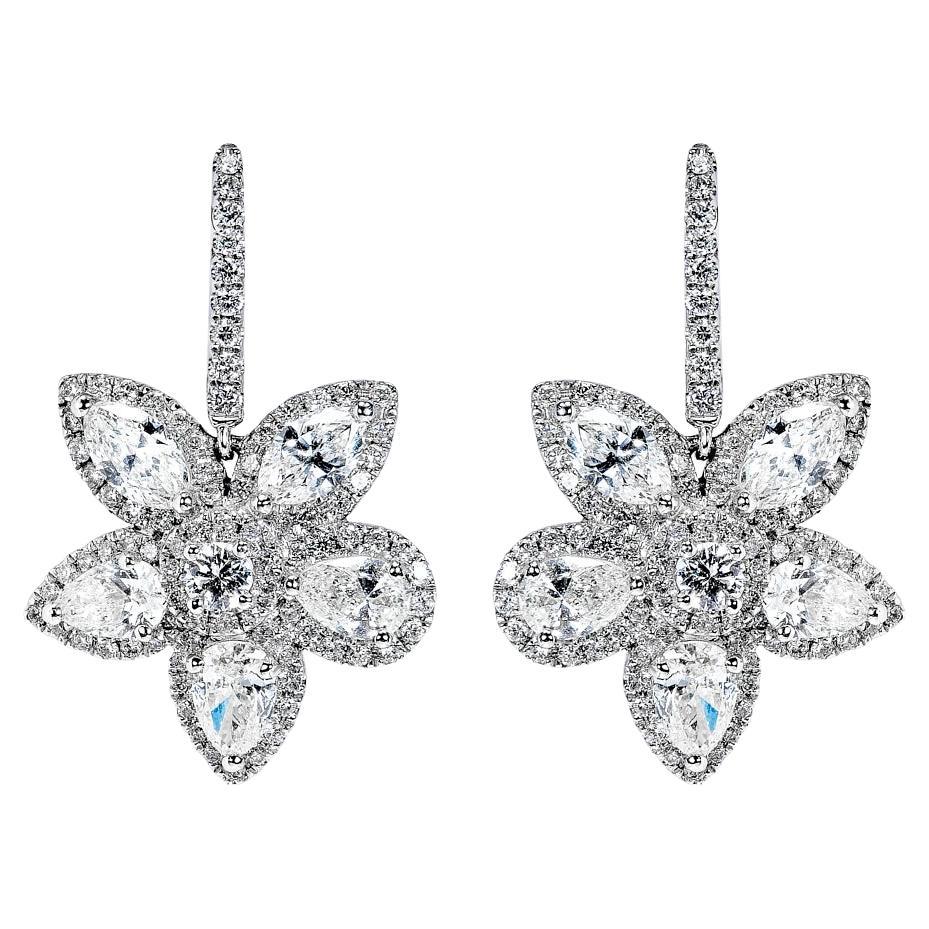 5 Karat Combine Mix Shape Diamant-Ohrringe zertifiziert im Angebot