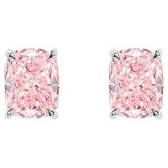 5 Carat Cushion Cut Diamond Stud Earrings GIA Certified FVP VVS1