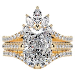 5 Carat Cushion Statement Brilliant White / D color FL/IF 14K White Gold