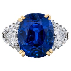 5 Carat Cushion Statement Royal Blue Sapphire 14K Gold Heirloom-Worthy Glow