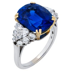 5 Carat Cushion Statement Royal Blue Sapphire 14K Gold Heirloom-Worthy Glow