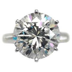 Anillo de Diamante Brillante Redondo de 5 Quilates D VVS Tipo IIA  Una obra maestra de pureza