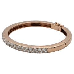 5 Carat Diamond 14k Yellow Gold Hinged Bangle Bracelet