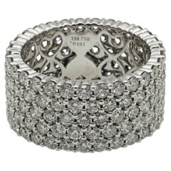 5 Carat Diamond 18k White Gold Wide Band Ring