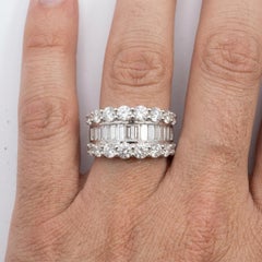 5 Carat Diamond and Baguette Diamond Cluster Ring