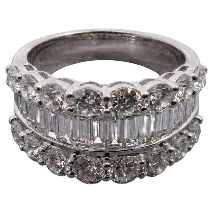 5 Carat Diamond and Baguette Diamond Cluster Ring