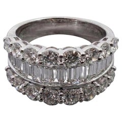 5 Carat Diamond and Baguette Diamond Cluster Ring