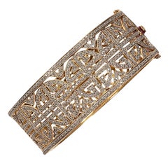 5 Carat Diamond and Gold Geometric Bracelet