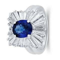 5 Carat Diamond and Tanzanite Ring in 14k Gold