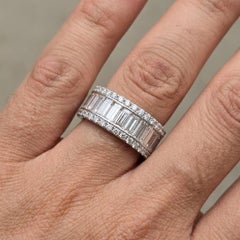 5 Carat Diamond Baguette Eternity Band in 18k White Gold