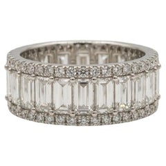5 Carat Diamond Baguette Eternity Band in 18k White Gold